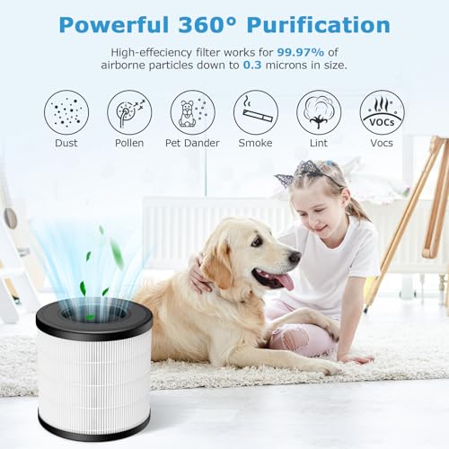 Image of PU-P05 /AC201B Replacement Filter for FULMINARE PU-P05 Air Purifier and Purivortex AC201B Air Purifier, 3-in-1 Replacement Filter for Dust Smoke Pollen, 4-Pack(Not fit for T10)