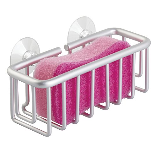 Porta esponja iDesign de aluminio antioxidante con ventosas para cocina 4