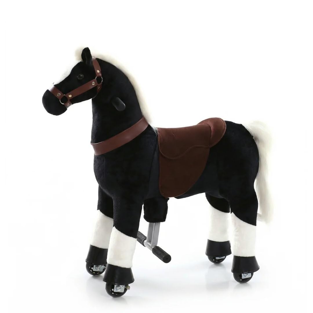 Reitpferd auf Rollen Klein, 3-5 Jahre, Schaukelpferd, Schwarz
