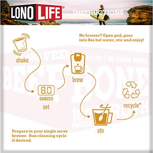 image for LonoLife Reduced Sodium Chicken Bone Broth Powder with 10g Protein, Pa