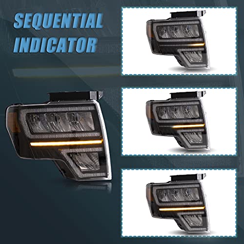 Vland Led Headlight Fit For Ford F150 (Stx/Xlt/Svt/Raptor) 2009-2014 Headlights With Startup Animation, Not Fit F250/F350 #TOP3