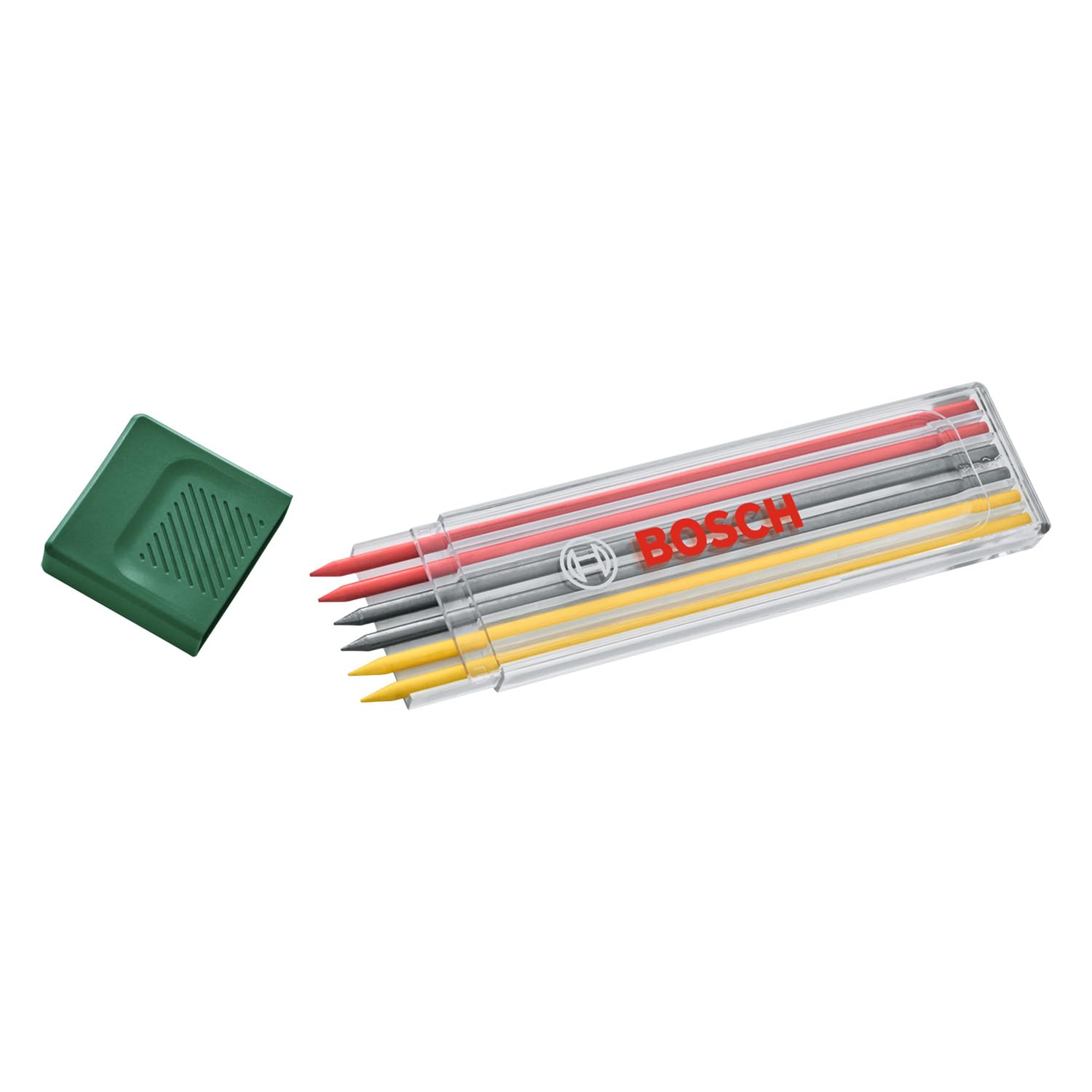 Bosch Bosch Graphite Multicolor Leads 6-Piece (Accessories for Deep Hole Marker Pencil; 2X Red, 2X Yellow; 2X Graphite HB; 2.8mm; Stor