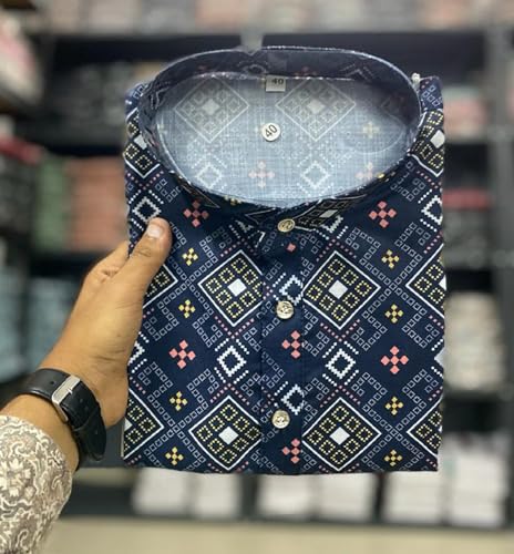 Image of FOXDX Men's Traditional Cotton Floral Printed Only Kurta