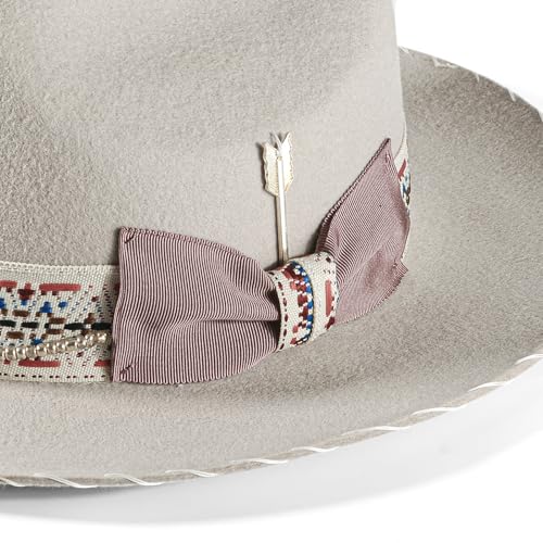 Image of Open Road Hat Fedora Hat Pure Wool Felt Hat Vintage Rancher Hat Airway Vented Panama Hats for Men Women
