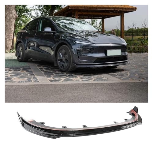 Alerón de labio de parachoques delantero protector para Tesla Model Y 2025 4
