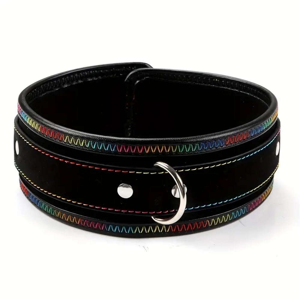 HAZURE Collar sexy unisex con cuero, correa para el hombro con juguete para vestir con asa de estrangulación.