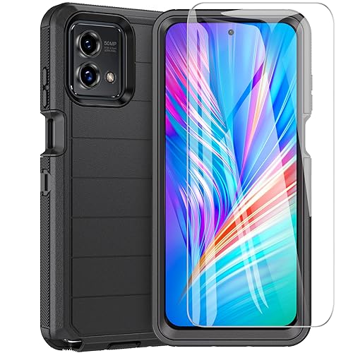 Coque Moto G Stylus 5G 2023 BESINPO Protection Intégrale 360 avec Verre Trempé Noir
