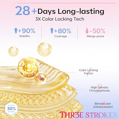 Image of THR3E STROKES Gel Nail Polish Set - 6 Colors Gel Polish Glitter Gel Polish Sparkle Nail Polish Gel Manicure DIY Salon Nail Art Gifts (PEARL P85, 7.5ML)