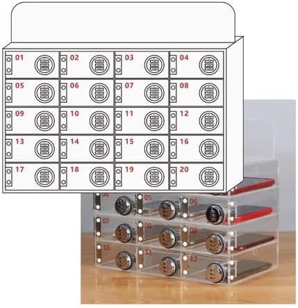 Wall-Mounted Acrylic Cell Phone Locker with Combination Lock – 15 Slot Classroom Storage Solution for Secure Student Device Organization and Easy Access.