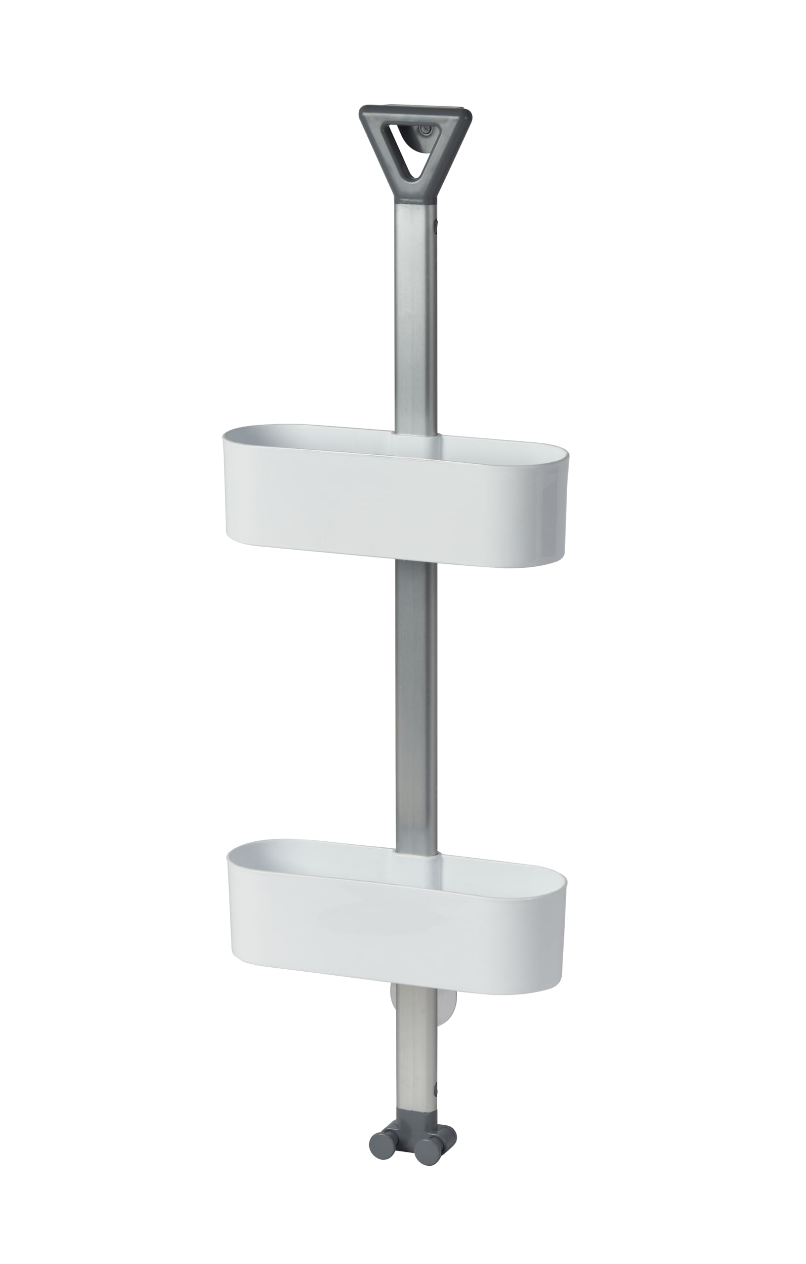 Showerdrape Elements White Shower Caddy - 2 Tier Aluminium Acrylic Storage - Bathroom Organizer