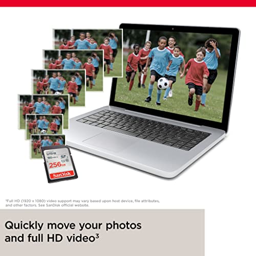 Image of SANDISK 256GB Ultra SDXC UHS-I Memory Card - Up to 150MB /s, C10, U1, Full HD, SD Card - SDSDUNC-256G-GN6IN | Up to 150MB per S Read, U1 /class 10, Full HD, Waterproof, Shockproof, X-Ray and Temperature Proof