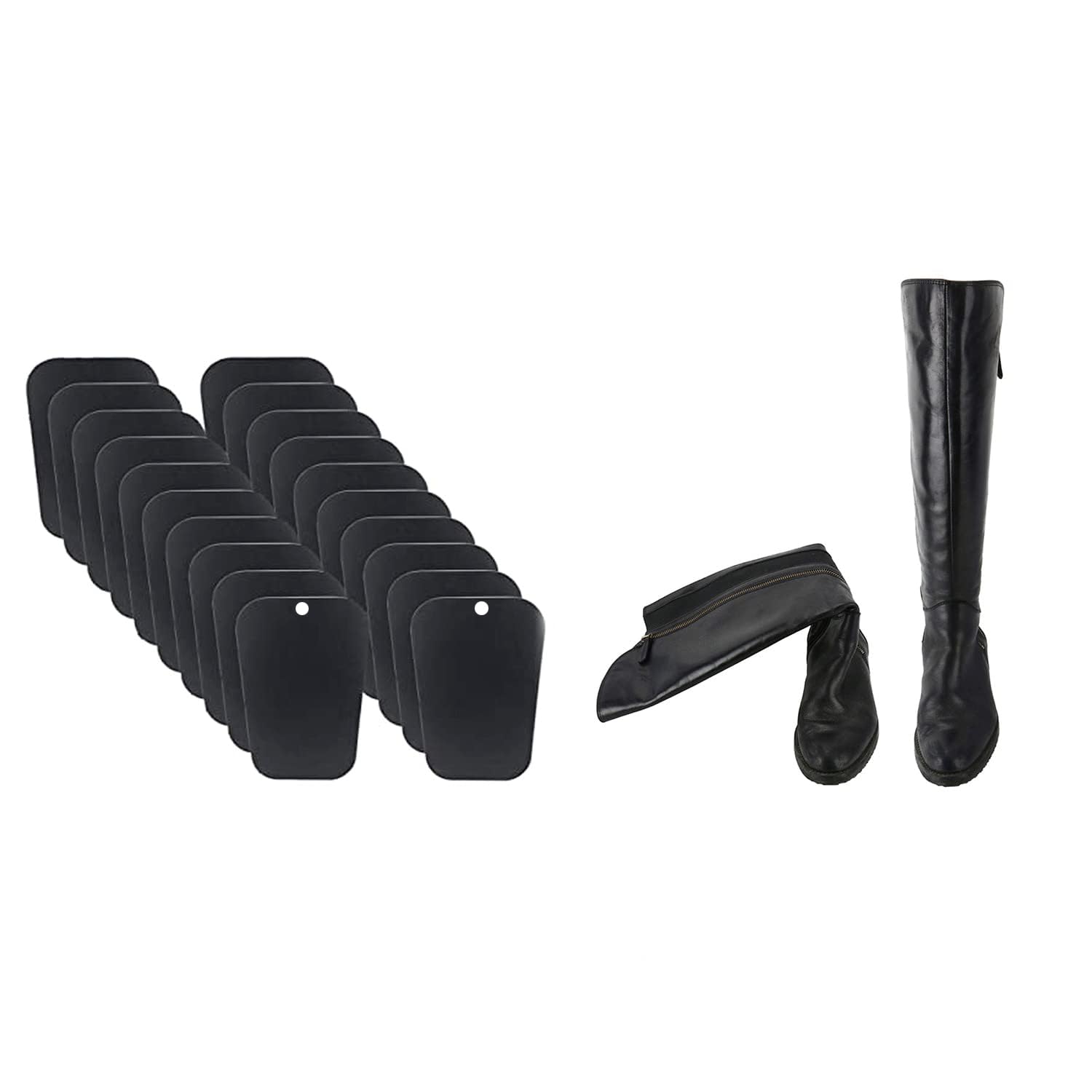 Homend 10 Pairs (20 Sheets) Boot Shaper Form Inserts Boots Tall Support for Women and Men Black
