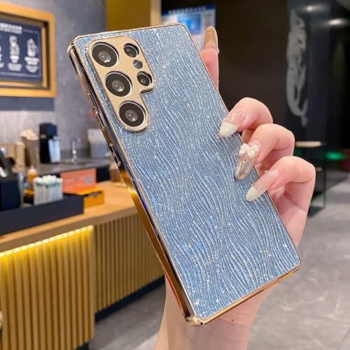 Coque Samsung S23 bleu à paillettes l'éclat de l'océan