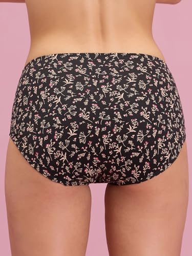Image of NYKD (NYP104 Assorted Breathable Cotton Panty Set for Women (Pack of 3) | High Rise & Full Coverage Brief with Anti Odor Properties | Super Soft & Concealed Elastic for All Day Comfort