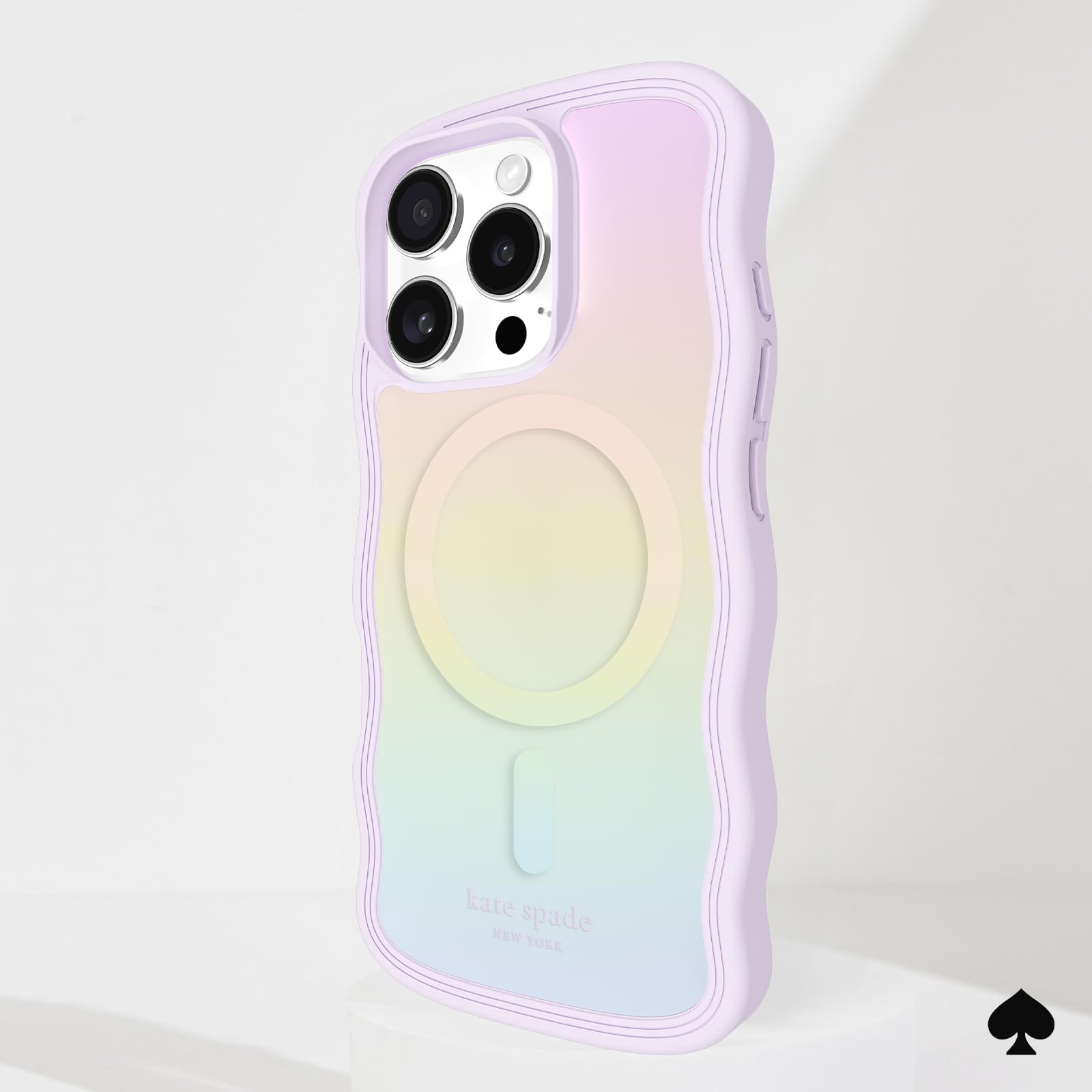 Kate Spade New York iPhone 16 Pro Hülle - Kompatibel mit MagSafe - Designer Handyhülle - Wellenförmiger Opal Irisierend