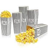 Popcorn Boxes, DECYOOL 30 Movie Night Popcorn Paper Buckets 7.88 Inches Tall Large & Holds 46Oz Capacity Popcorn Bags Individual Servings for Home,Carnival Party, Supplies