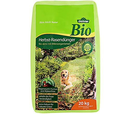 Preisvergleich Produktbild Dehner Bio Herbstrasendünger, 20 kg, für ca. 400 qm