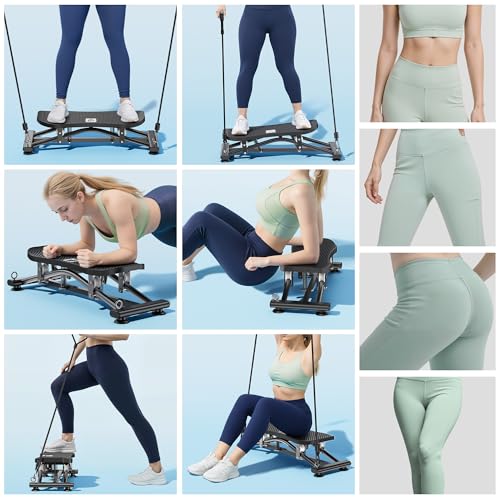 Image of RYGEO Balance Board with Resistance Bands, Versatile Rocking Stepper, Wobble Board Featuring LCD Monitor, 330 lbs High-Capacity Ski Twister Trainer for Full Body Exercise at Home