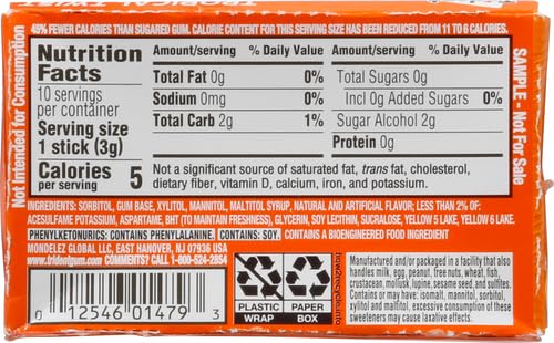 Trident Mega Tropical Twist Sugar Free Gum, 10 Pieces