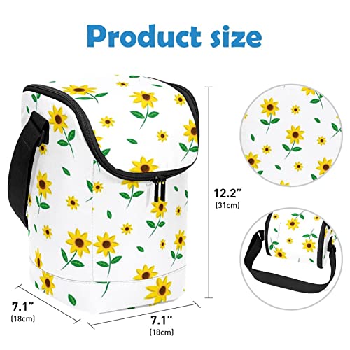 Lonchera grande floral con correa ajustable porta alimentos de mujer 4