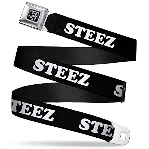 Buckle-Down Unisex-Adult's Seatbelt Belt Steez Quote Regular, Black/White, 1.5