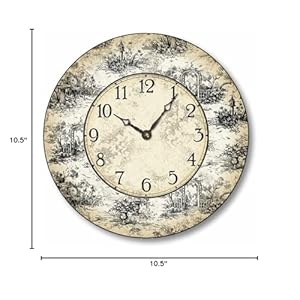 Itemc6021vintagestyle105inchfrenchtoilewallclock Urban Country Home Decor Item c6021 vintage style 105 inch french toile wall clock urban country home decor