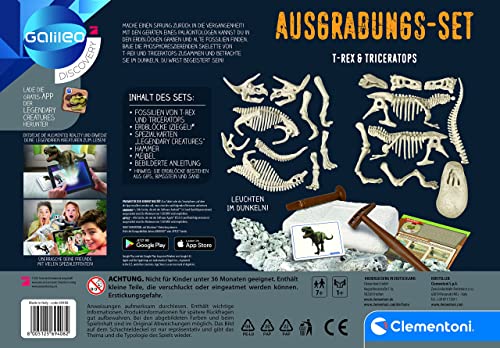 Clementoni Galileo Discovery Ausgrabungs Set T Rex und Triceratops – Ansicht 5