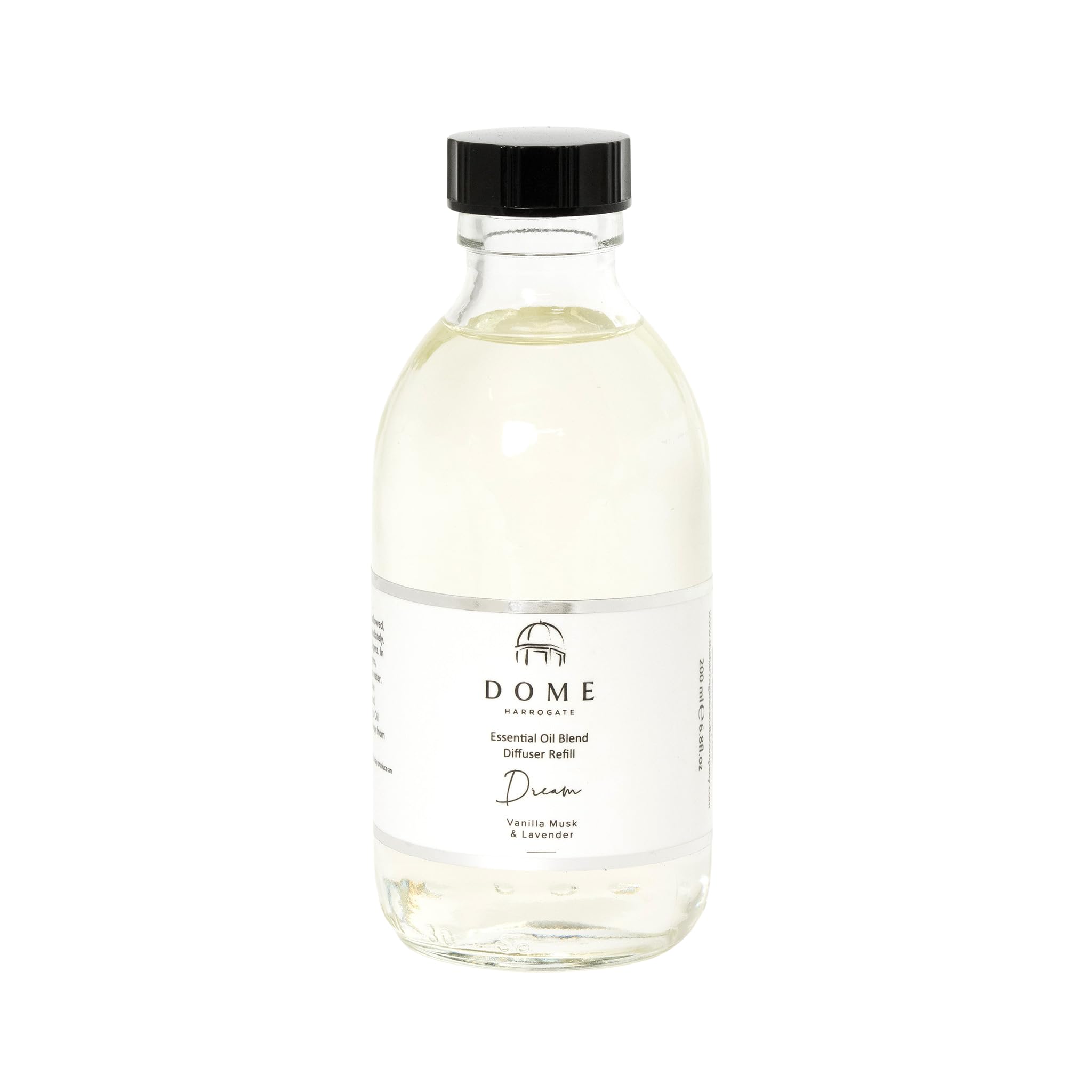 The Harrogate Candle Company Clear Dome Of Harrogate Dream Vanilla Musk & Lavender Diffuser Refill – 200Ml – Calming, Soothing Fragrance For Relaxation & Stress Relief – Perfect For Home & Office