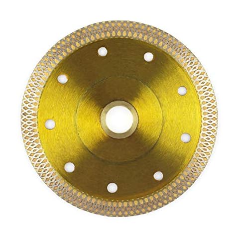 Porcelain-Blade, Tile-Blade Super Thin Ceramic Diamond Saw Blades for Grinder Tile Cutter with Adapter 7/8",20mm,5/8 Inch Abor (4.5 INCH Gold) Cover