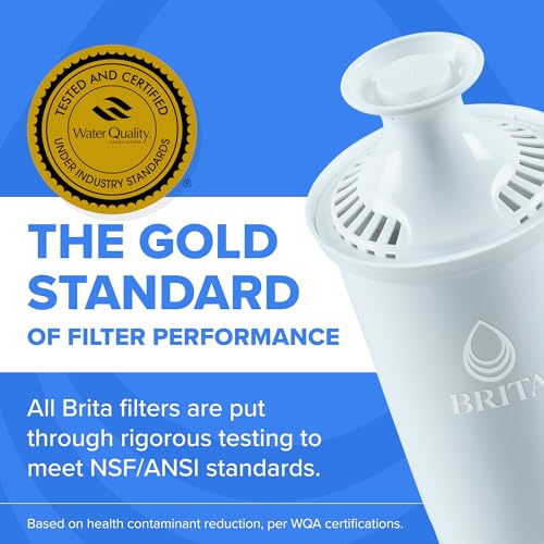 Image of Brita Plus Water Filter, BPA-Free, High-Density Replacement Filter for Pitchers and Dispensers, Reduces 2x Contaminants*, Lasts Two Months or 40 Gallons, Includes 4 Filters (Pack of 6)