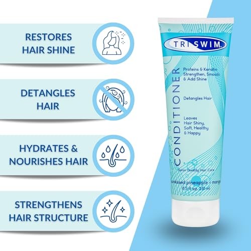TRISWIM Swimmers Hair Conditioner | After Swim Care | Moisturising Detangling Regenerating Vegan Conditioner For Swimmers (251ml) - Image 3