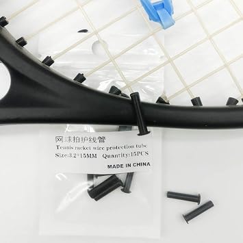 Mike-Tennis Grommets Universal Tennis Racket 3.2x15mm Grommets Eyelets Replacement Accessories Gear Equipment - Black 15pcs/Pack