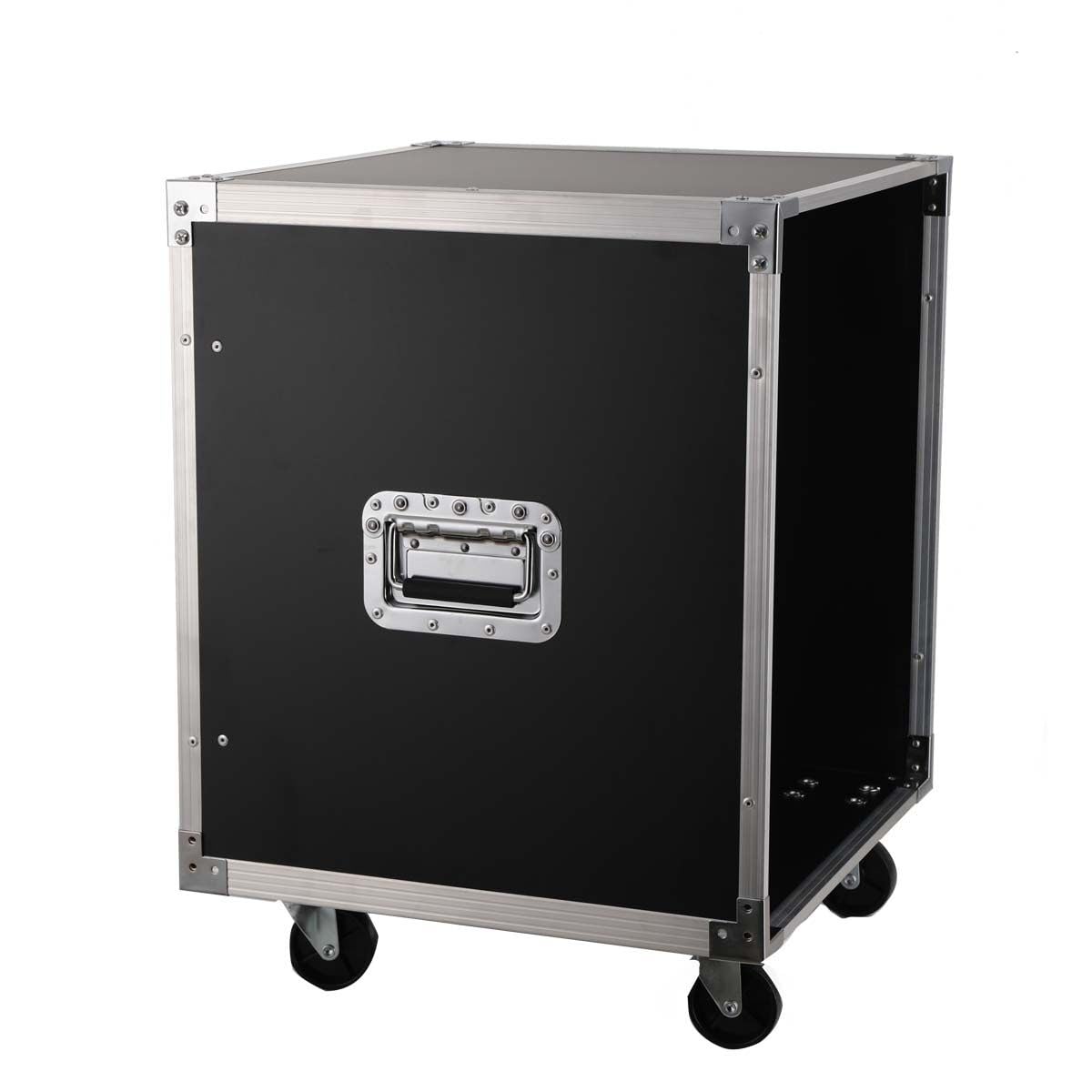 Armadio Rack 19 12U Aperto, Armadietto a Rotelle Universale, Quadro Rack Dati di Rete con Ruote per Dispositivi di Rete AV Media
