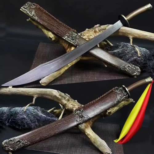 39 Inch Damascus Folded Steel Chinese Broadsword Qing Dynasty Dao Kung Fu Sharp Sword Knight Machete