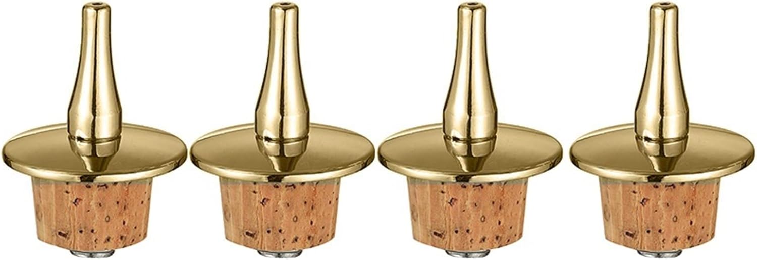 Wine Stoppers 6 Pieces Dripper Liquor Dasher Tops Bar Tool For Keeping Champagne Fresh(Gold)