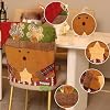Christmas Chair Back Covers Set of 6, 3D Cute Santa Claus Snowman Reindeer Xmas Dinner Chair Covers, for Home Kitchen Holiday Festive Party Decorations (4, A)