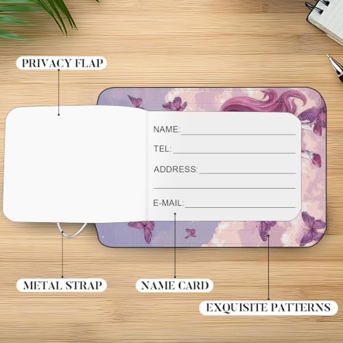 Image of Unicorn Luggage Tags 2 Pack, PU Leather Privacy Flap