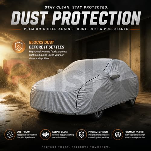 Image of Waterproof Car Cover for Renault Duster | Dustproof, UV Resistant & Scratch Protection | Soft Cotton Lining | Triple Stitched | Mirror Pockets & Elastic Fit | Silver