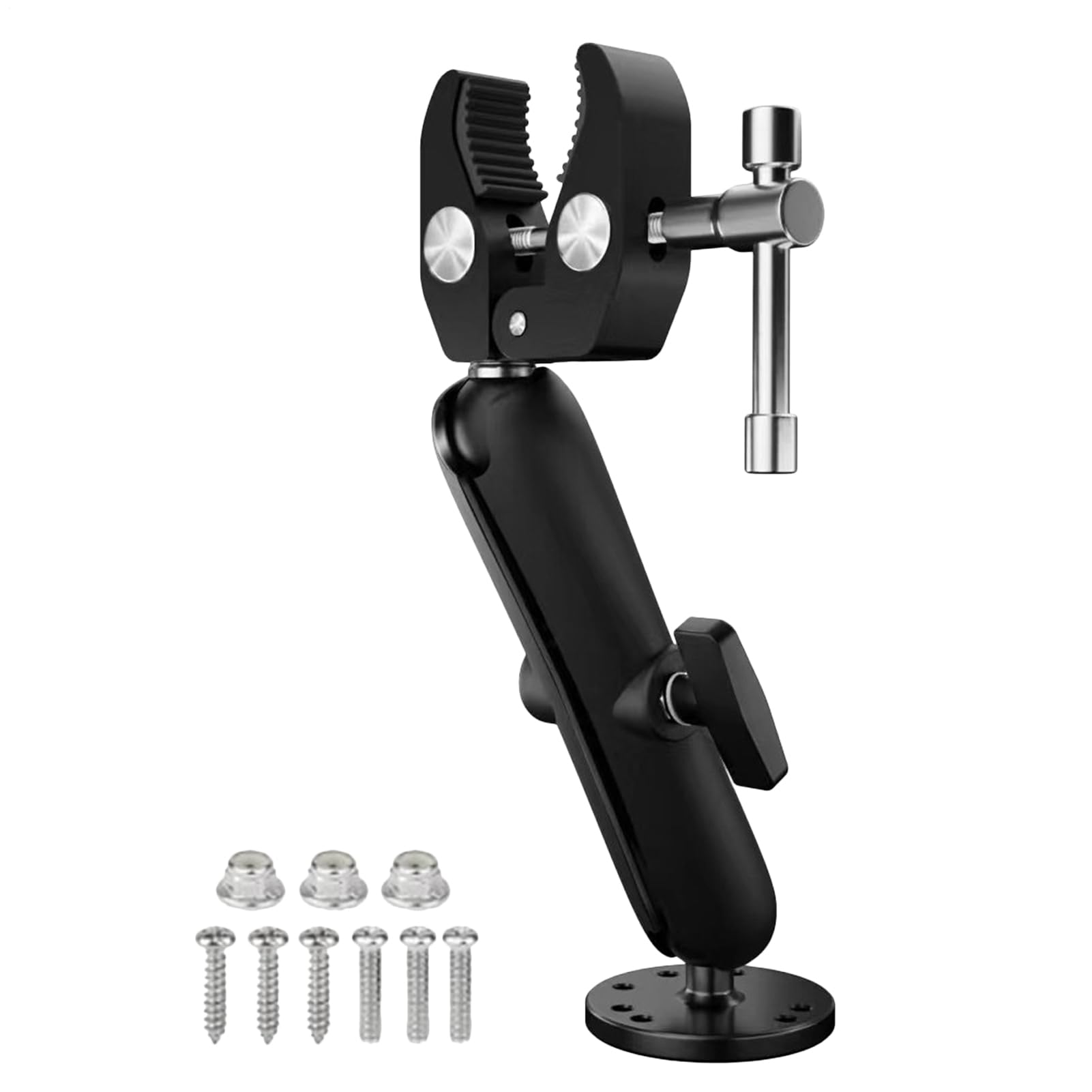 Support Stabilisateur Pour Moteur De Pêche À La Traîne,Support de Moteur de Pêche à la Traîne en d'Aluminium - Collier De Serrage Réglable À 360 Degrés Pour Bateau Kayak En Eau Salée
