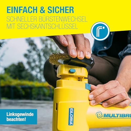 GLORIA Fugenbürste aus Stahldraht | Original Ersatzbürste für MultiBrush & WeedBrush | Drahtbürste zur Fugenreinigung & Unkrautentfernung | Kompatibel mit GLORIA Fugenreiniger | Ø 11 cm