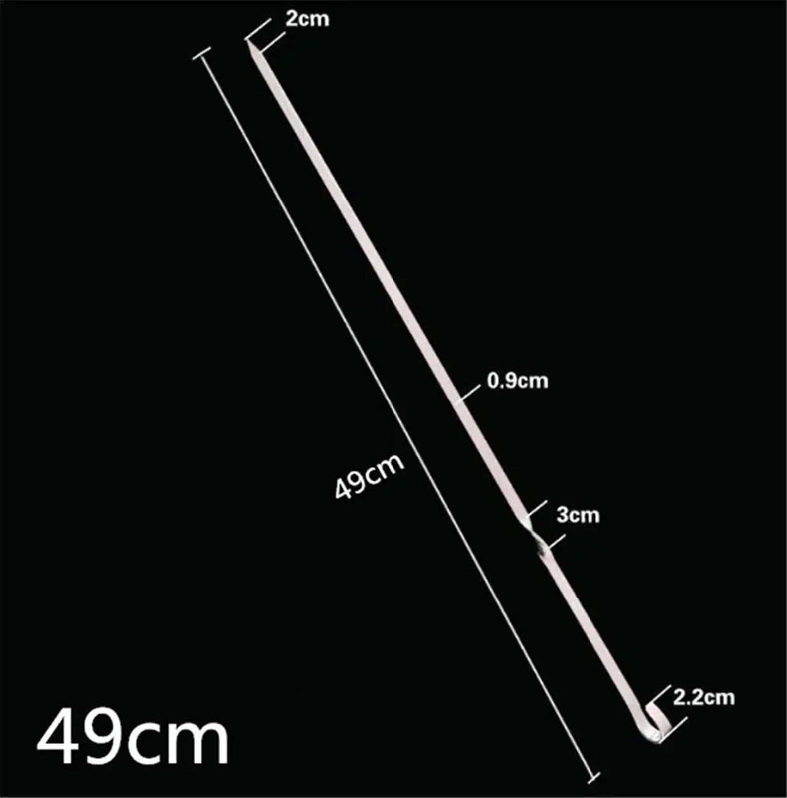 Metalowe szaszłyki 10 szt. 40–60 cm Duże, długie Grill ze stali nierdzewnej Grillowanie Grill igłowy Szeroki(10pcs 60cm)