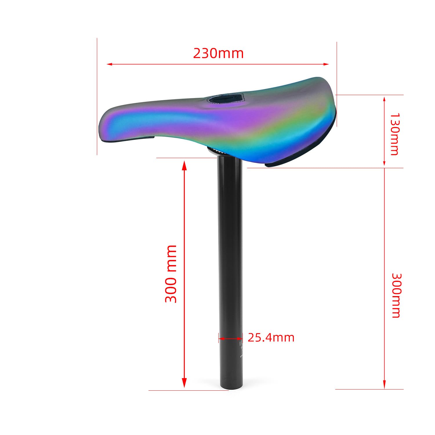 Selle de vélo BMX et tige de selle (options de 27,2 mm et 25,4 mm). La selle de vélo en cuir huilé est idéale pour les vélos BMX de 50,8 cm