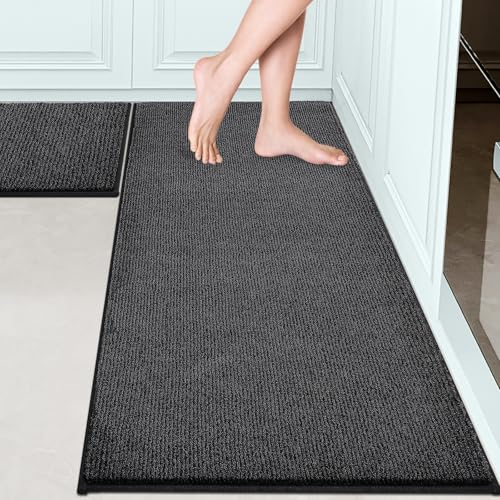 Image of Washable Kitchen Rugs Set of 2 (24 inch x 35.5 inch + 24 inch x 59 inch Rectangular), Kitchen Mats for Floor, Indoor Entryway Runner Rugs for Laundry, Bathroom, Door, Bedroom (Roll Packing)