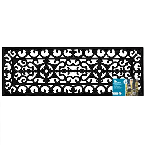 JVL Lexi - Alfombrilla de Goma con Efecto Hierro Forjado, 25 x 75 cm, Color Negro