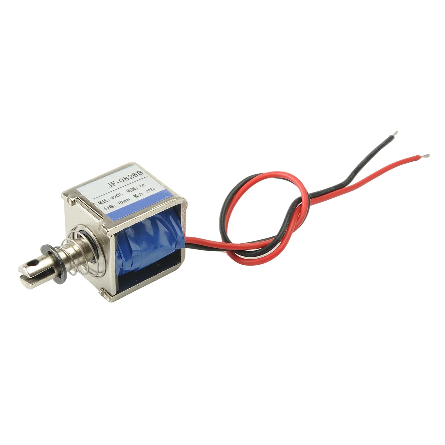 Électro-Aimant Solénoïde à Cadre Ouvert 12V/2A - Type Push-Pull, Course 10 Mm, Force 20N - Modèle JF-0826B