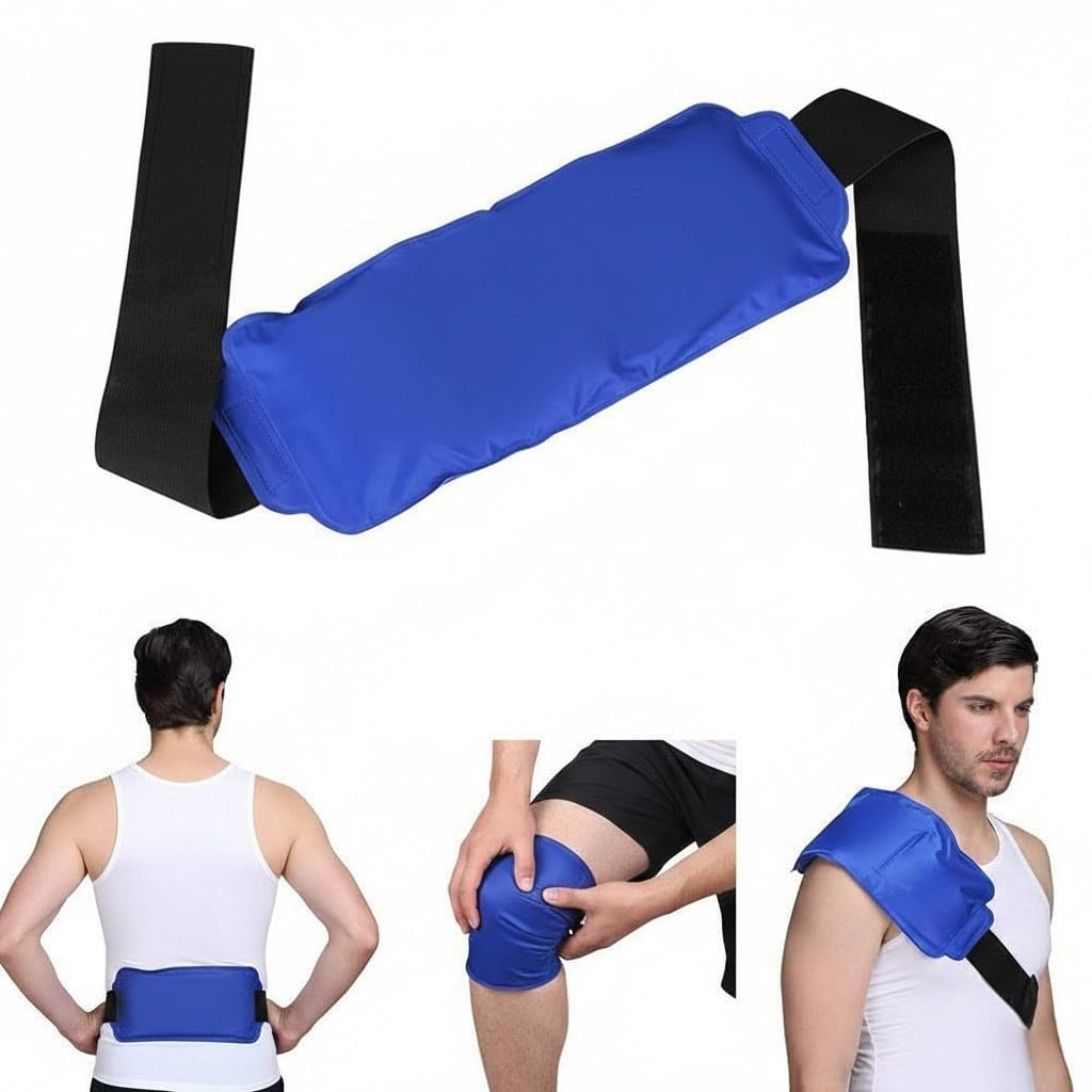 REDITEX Reusable Hot and Cold Ice Pack for Pain Relief Gel Bag for Shoulder Ankle Knee - Blue 1