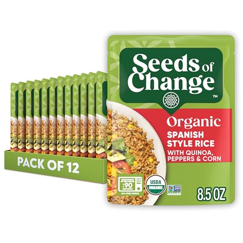 SEEDS OF CHANGE Certified Organic Spanish Style Rice With Quinoa, Peppers &amp; Corn, Organic Food (Pack of 12)