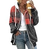 Caractéristiques : Cette veste casual pour femmes est dotée d'une capuche, d'une fermeture éclair sur le devant, d'un tissu polaire doux et confortable, d'un patchwork coloré tendance, de deux poches latérales et d'une coupe oversize qui s'adapte à toutes les morphologies. Elle peut être portée ouverte comme une veste ou fermée comme un haut en automne, en hiver ou au printemps.
