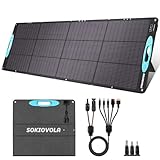 SOKIOVOLA 200W ポータブルソーラーパネル 発電所用 IP68防水 ETFE 折りたたみ式ソーラーパネルキット 25% 高変換効率ソーラーパネル キャンプ アウトドア RV 遮光用