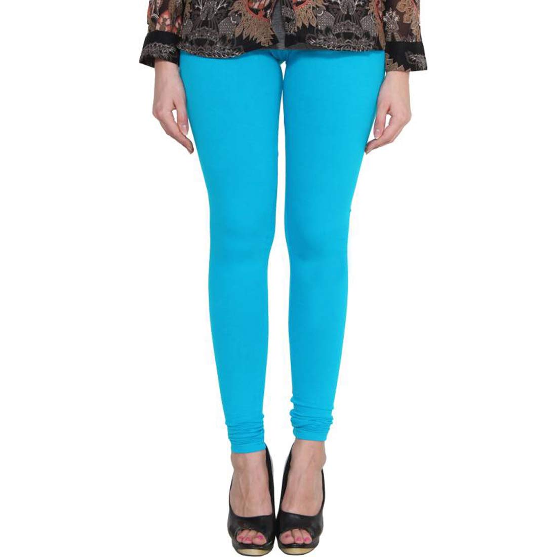 flexica Women's Dark Sky Blue Cotton Lycra Churidar Legging-picture-45
